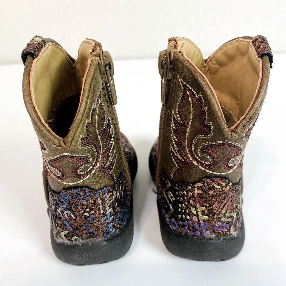 Roper Cowbabies Glitter Aztec Boot Size 3